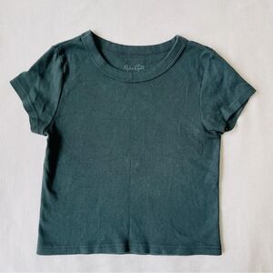 John Galt Brandy Melville Womens Tshirt Crop Top Shortsleeve Crew Stretchy Black